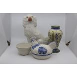 A quantity of decorative pottery and porcelain, 19th-20th Century, including a Staffordshire