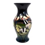 Moorcroft: A Moorcroft limited edition baluster vase depicting Badgers in a Moonlit landscape.