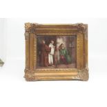 A Continental porcelain plaque, late 19th Century, of rectangular aspect and finely painted with a