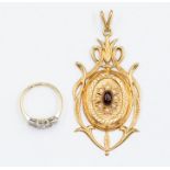 An Edwardian diamond and 18ct gold ring, size L1/2, total gross weight approx 2.2gms  along with a