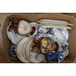 Five boxes of 20th Century mixed china and ceramics to include dinner and tea services, vases,