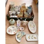 A Radford collection of assorted ceramics, hand painted, comprising various vases, dishes, jug, wall