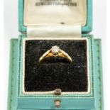 A diamond solitaire 18ct gold ring, the claw set diamond approx 0.20ct, size N1/2, total gross