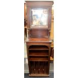 An Edwardian mahogany music cabinet, 174cm high, 55cm wide, 42.5cm deep