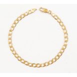 A 9ct gold flat curb link bracelet, length approx. 7.5'', weight approx. 3.9gms  Condition report: