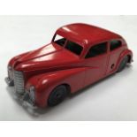 Mettoy clockwork die cast car, no key but in working order. 6 1/2 inches long. In good original