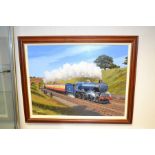 Railway Interest: Original painting "King George at Hatton Bank" by Barry G Price dated 2009.