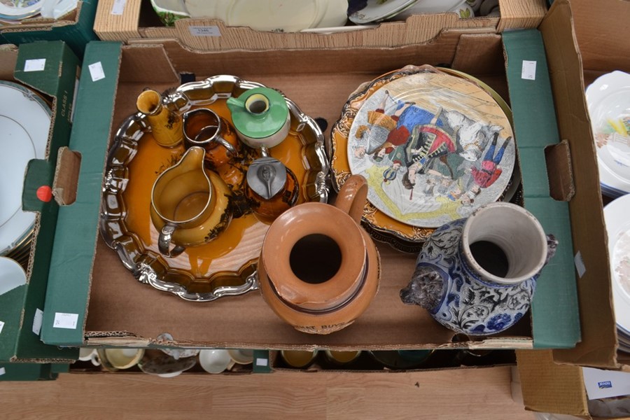 A collection of assorted ceramics, including a Royal Doulton 'Romeo' series ware cabinet plate, a