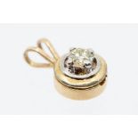 A brilliant cut diamond 9ct gold pendant, the claw set diamond weighing approx. 0.30ct, assessed
