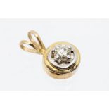 A brilliant cut diamond 9ct gold pendant, the claw set diamond weighing approx. 0.30ct, assessed