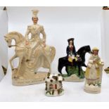 An assembled group of Staffordshire figures, circa 1870-85, including the Shah of Persia, titled '