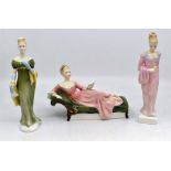 Three Royal Doulton lady figurines; Repose HN 2272, Lorna HN 2311, Daphne HN 2266 CR no chips or