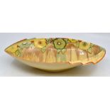 Clarice Cliff: A Newport Pottery 'Bizarre' 'Delecia' bowl by Clarice Cliff. Length approx 32.5cm.