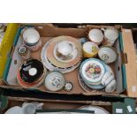 A box of assorted ceramics, including a Shelley 'Heather' tea cup and saucer, no '13419', a