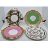 A collection of ten various Victorian cabinet plates, mostly hand painted, comprising a pair of