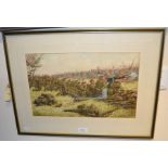 "Mons 1914" original water colour by R Simkin. Picture size 41.5cm x 25.5cm. Overall size in mount