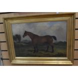 British School, 19th Century, portrait of a horse, oil on canvas, 35 x 52 cm
