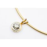 A diamond and 14ct gold pendant, the claw set brilliant cut diamond weighing approx. 0.80ct,