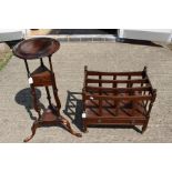 A reproduction mahogany Canterbury, along with a reproduction wash stand in mahogany (2)