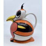 Lorna Bailey- A Lorna Bailey limited edition 'Bird' coffee pot with blue and gold signatures. Height