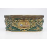 A Sevres-style porcelain casket, late 19th Century, of lobed rectangular form and painted with putti