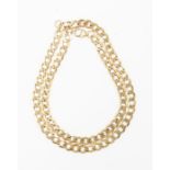 A 9ct gold curb link chain, length approx. 20'', carabiner clasp, weight approx. 27gms