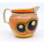 A Clarice Cliff "Bizarre" range water jug Newport Pottery, hand painted