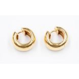 A pair of 18ct yellow gold heavy hoop earrings, internal diameter approx. 12mm, width approx.