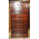 Filing cabinet, fitted with three double fronted drawers