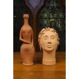 A group of Edward Campden figurative ceramics, 1998-2007, including a terracotta figural vase