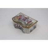 A French enamelled box, 18th/19th Century, of serpentine form with gilt-metal mounts, finely painted