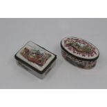 Two Sevres-style porcelain boxes, 19th Century, the first of rectangular outline and painted with