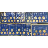 Large coin collection, includes:- Flat Pack sets of Euro new coinage (11 different countries),