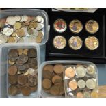 UK & World Coins with Medallic gold plated commemorative coins in presentation case with