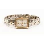 A Raymond Weil Geneve ladies wristwatch, Swiss made, rectangular mother of pearl dial, Roman