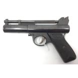 Webley Mark I .177 cal air pistol. Numbered 1203. 167mm long barrel. Overall length 210mm. Much