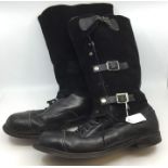 WW2 British RAF Escape Boots. Approx size 9 to 9 1/2. Zips removed and modified to close with an