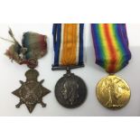 WW1 British 1914 Star, War Medal and Victory Medal to 3078 Pte J Carter, Scots Guards. Complete with