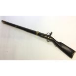 Flintlock Musket with 66cm long octagonal barrel. Overall length 105.5cm. Working action. Lock
