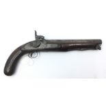 Percussion Cap pistol. Working action. Hammer is replaced. 210mm long octagonal barrel. 345mm