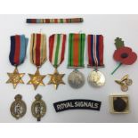 WW2 British Medal group consisting of 1939-45 Star, Africa Star, Italy Star, Defence Medal and War
