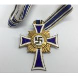 WW2 Third Reich Ehrenkreuz der Deutschen Mutter. Mothers Cross in Gold complete with full length