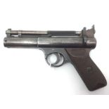 Webley "Senior" .22 cal air pistol. Numbered "212". 166mm long barrel. Overall length 204mm.