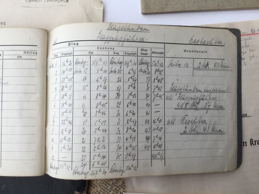 WW2 Third Reich Luftwaffe Log Book & Archive of General Major Karl-Henning Von Barsewisch. This - Image 5 of 10