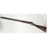 Percussion cap musket. 815mm long barrel marked "Nock, London". Acrion a/f. Overall length 122cm.