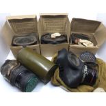 WW2 British Home Front issue respirators in original cardboard boxes x 3: another in a 1941 dated