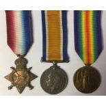 WW1 British 1914-15 Star, War Medal and Victory Medal to 5438 / 45438  Dvr J Lee, RA. Complete