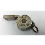 WW2 British RAF Survival Whistle. Marked Air Ministry 23/230 and 293/14/L1795. Complete and in