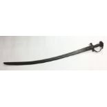 Indian Tulwar Sword. Rust pitted overall. 82cm long fullered single edged curved blade. Overall