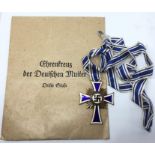 WW2 Third Reich Ehrenkreuz der Deutschen Mutter. Mothers Cross in Bronze complete with full length